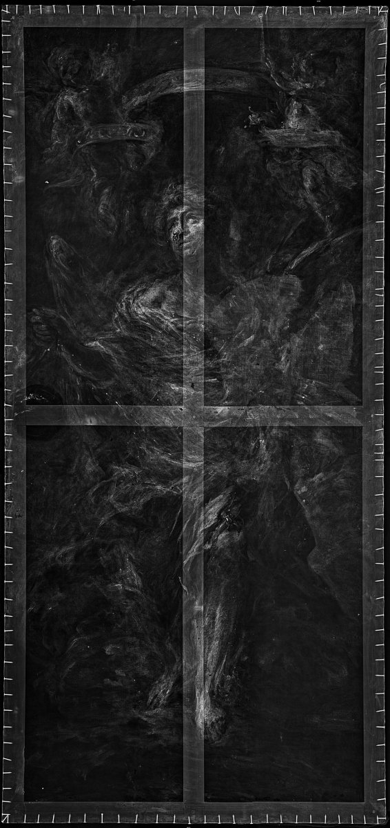 Zdjęcie rentgenowskie obrazu J. C. Lischki pt. Anioł.